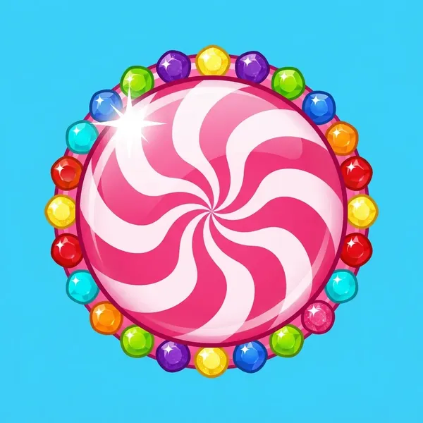 Bonanza Wheel — twelve candy slices around a pearl swirl