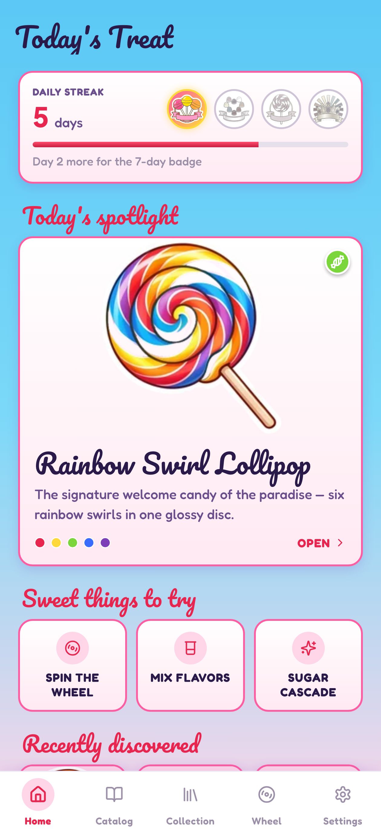 Home — Today's Treat and daily streak